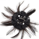 Broche fantaisie motif plumes/tulle pins